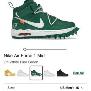 Nike Air Force 1 Mid - Pine Green & White